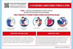 О РАЗЛИЧИЯХ СИМПТОМОВ ГРИППА И ОРВИ